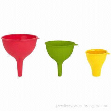 Silicone Funnel Set with Nonstick Finish, Customized Designs Welcomed